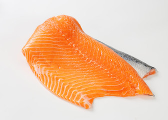 Raw salmon fillet