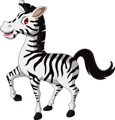 Fototapeta na wymiar cute zebra cartoon walking