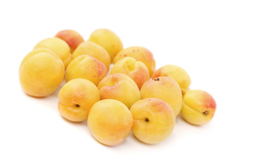 lot of fresh apricots isolated