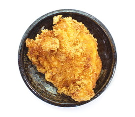 Fried chicken in isolated white