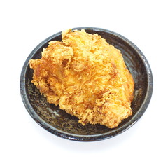 Fried chicken in isolated white