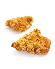 Fried chicken in isolated white