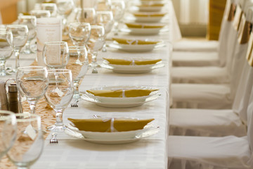 luxury place setting, napkin on plate