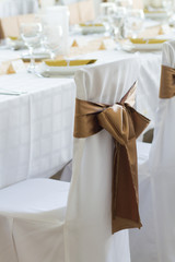 wedding chair with silk ribbon