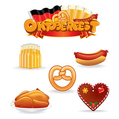 Oktoberfest Food and Drink Icons.