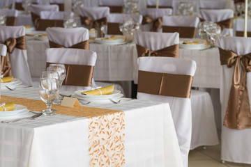 wedding chairs with silk ribbon