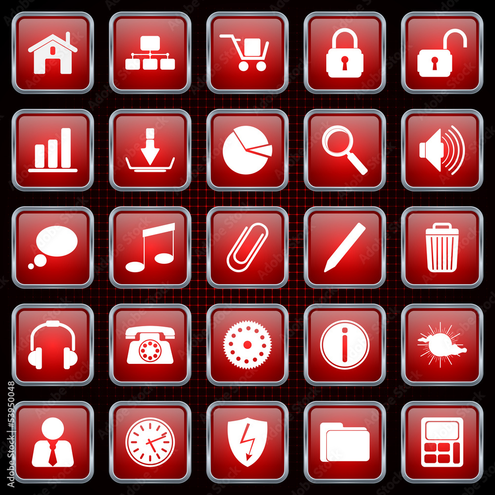 Poster web icons vector set