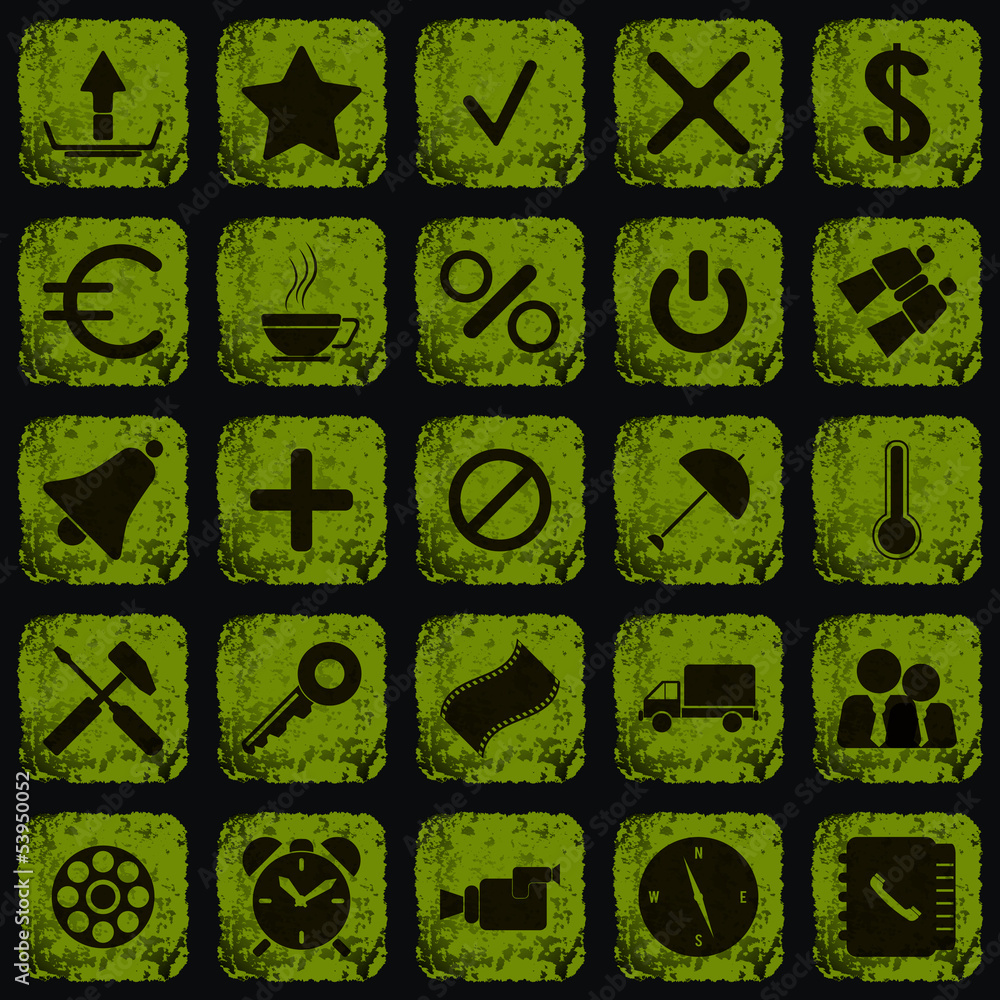 Poster grunge buttons vector set