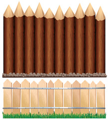 Illustration of Rural Wooden Fence.