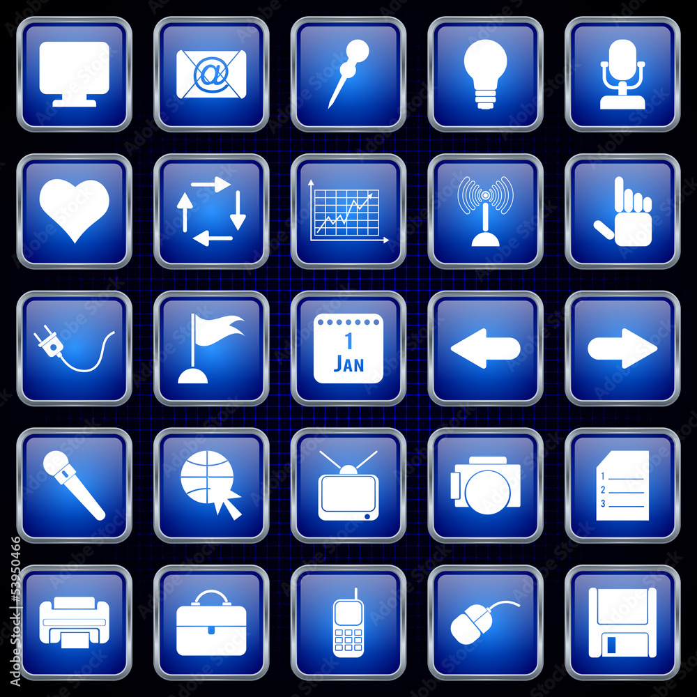 Poster web icons vector set