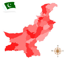 Map of Pakistan, provinces and regions