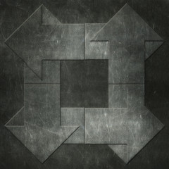 Grunge arrows background, metal texture - 53951082
