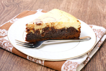 Fototapeta na wymiar brownie cheesecake