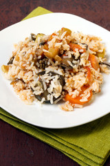 Rice and sautéed vegetables