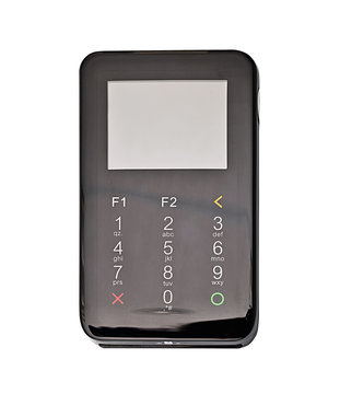 payment terminal on white background isolated