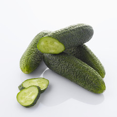 Cucumbers on white