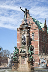 Fototapeta premium Denmark. Frederiksborg castle. Fountain Neptune