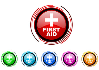 first aid icon set