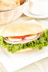 Delicious sandwich with ham