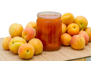 Fresh apricots and jam