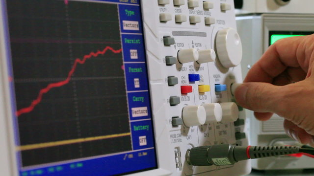 oscilloscope in electronic digital laboratory