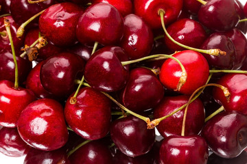 Background of large cherries