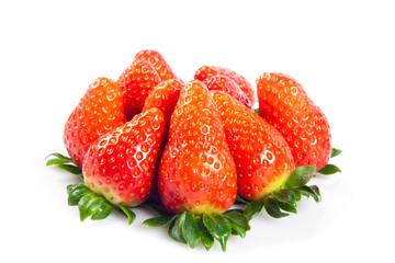 strawberries isolated on white background