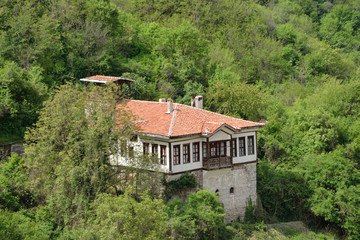 Fototapeta na wymiar An aerial view of a house in Melnik, Bulgaria