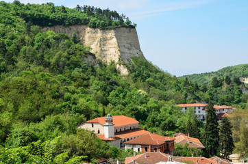 Fototapeta na wymiar Widok z lotu ptaka domów w Melnik, Bułgaria