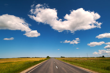 Road and clouds.