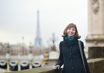 Happy tourist in Paris