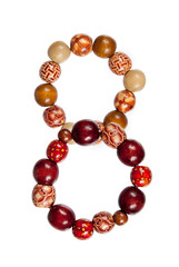 Two wooden bracelet in a figure eight. collage