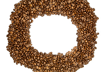 beans of coffee isolated on white background