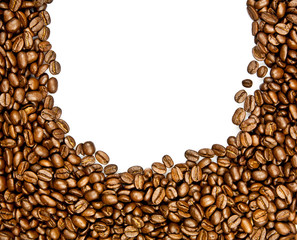 beans of coffee isolated on white background