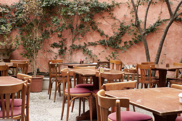 Fototapeta na wymiar Patio of a restaurant in Majorca