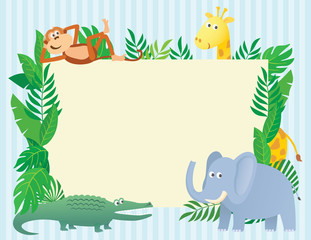 Animal themed illustration with copy space