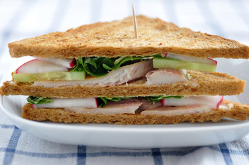 Vollkorn Sandwich mit Forelle