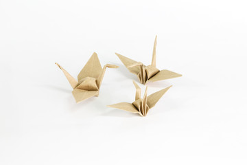 Origami Bird made of bag Paper