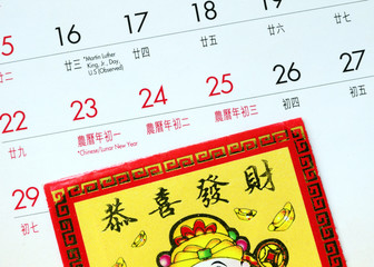 Chinese New Year and a red lucky-money envelope