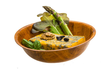 Gold cheese with mould