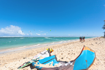 kite-surf, plage de Trou d'Eau, île de la  Réunion