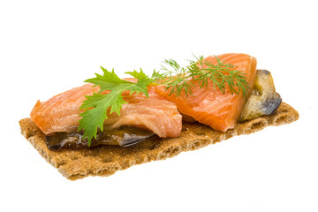Toast with salmon