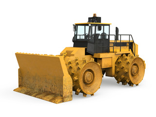 Yellow Bulldozer Isolated