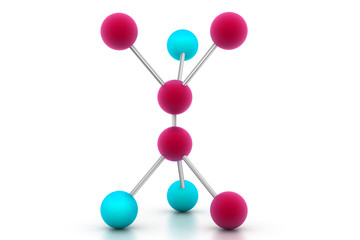 3D model of a molecule.