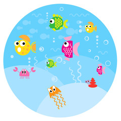 round small fun fishes