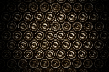 Old bottles of red wine