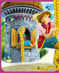 Naklejka na ściany i meble Rapunzel - Prince or princess - castles