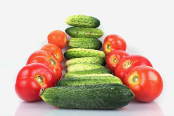 vegetables (cucumbers and tomatoes)