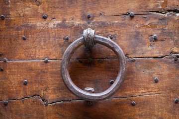 Antique door knocker, Tuscany, Italy