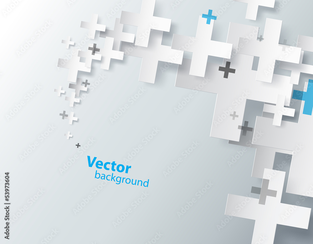 Wall mural abstract background created with plus sign.